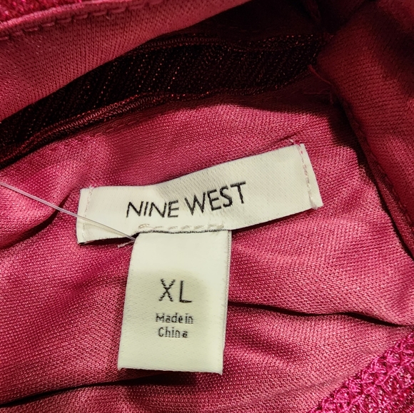 Nine West Luscious Berry High Neck Metalic Shift Dress, Size XL NWT - Picture 7 of 7